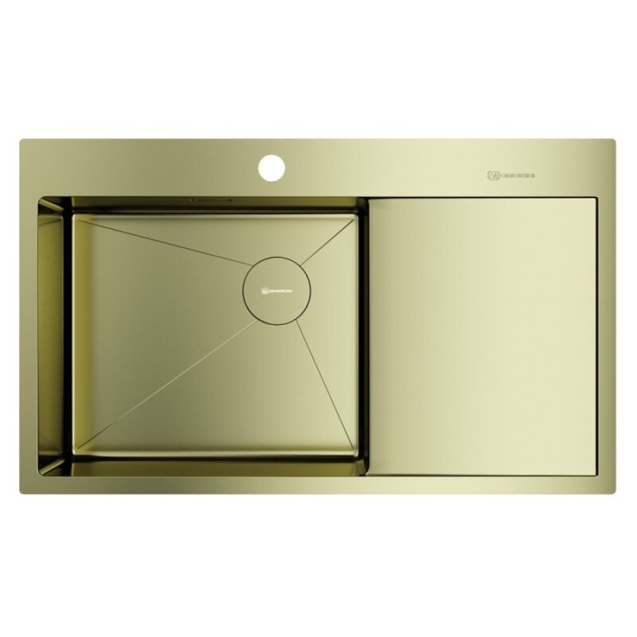 Мойка кухонная Omoikiri Akisame 86-L/R Side-GB 4997045/4997046, 86 см, крыло слева/справа, цвет светлое золото