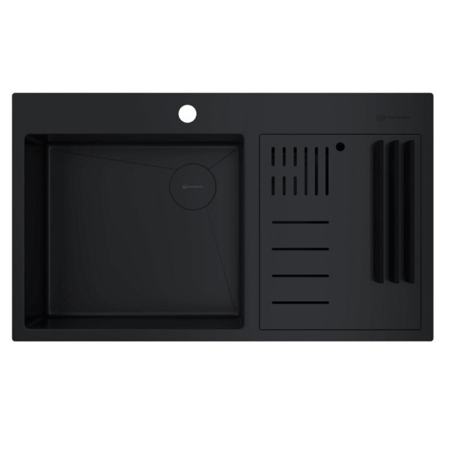 Мойка кухонная Omoikiri Akisame 86-2 Side-GB 4997047, 86 см, цвет графит