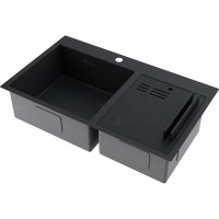 Мойка кухонная Omoikiri Akisame 86-2 Side-GB 4997047, 86 см, цвет графит