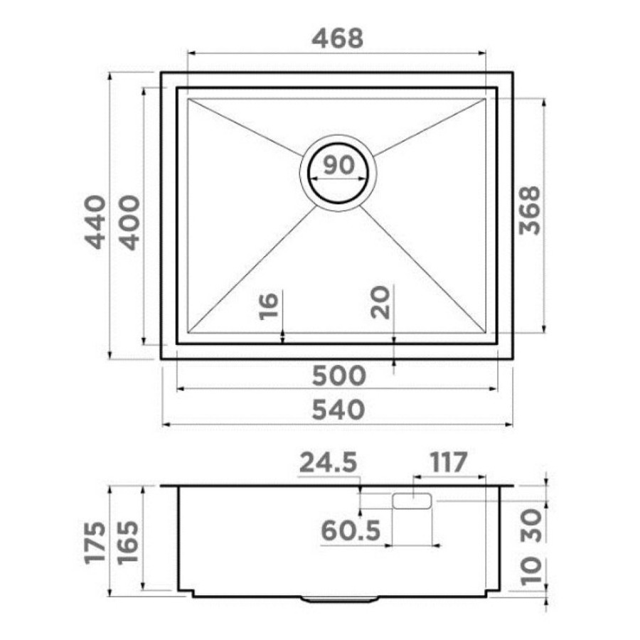 Кухонная мойка Omoikiri Kasen 4997061 54-16 INT GM, воронёная сталь, gunmetal