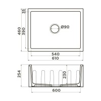 Мойка кухонная Omoikiri Mikura 61-CC 4997073, 61 см, natceramic, цвет cappuccino coffee