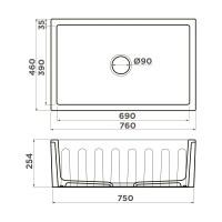 Мойка кухонная Omoikiri Mikura 76-WH 4997074, 76 см, natceramic, цвет белый матовый