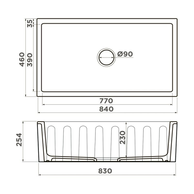 Мойка кухонная Omoikiri Mikura 83-WH 4997080, 84 см, natceramic, цвет белый матовый