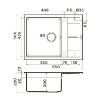 Кухонная мойка Omoikiri Sumi 65A 4997093, 65 см, artgranit, цвет графит