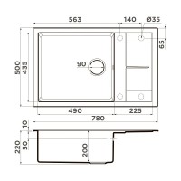 Кухонная мойка Omoikiri Sumi 78A-LB WH 4997100, 78 см, artceramic, цвет белый