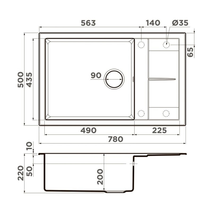 Кухонная мойка Omoikiri Sumi 78A-LB WH 4997100, 78 см, artceramic, цвет белый