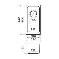 Мойка кухонная Omoikiri Tadzava 22-U/I Ultra 15-IN 4997112, 22 см, цвет нержавеющая сталь