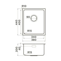 Кухонная мойка Omoikiri Tadzava 38-U/I Ultra 15-IN 4997113, 38 см, цвет нержавеющая сталь
