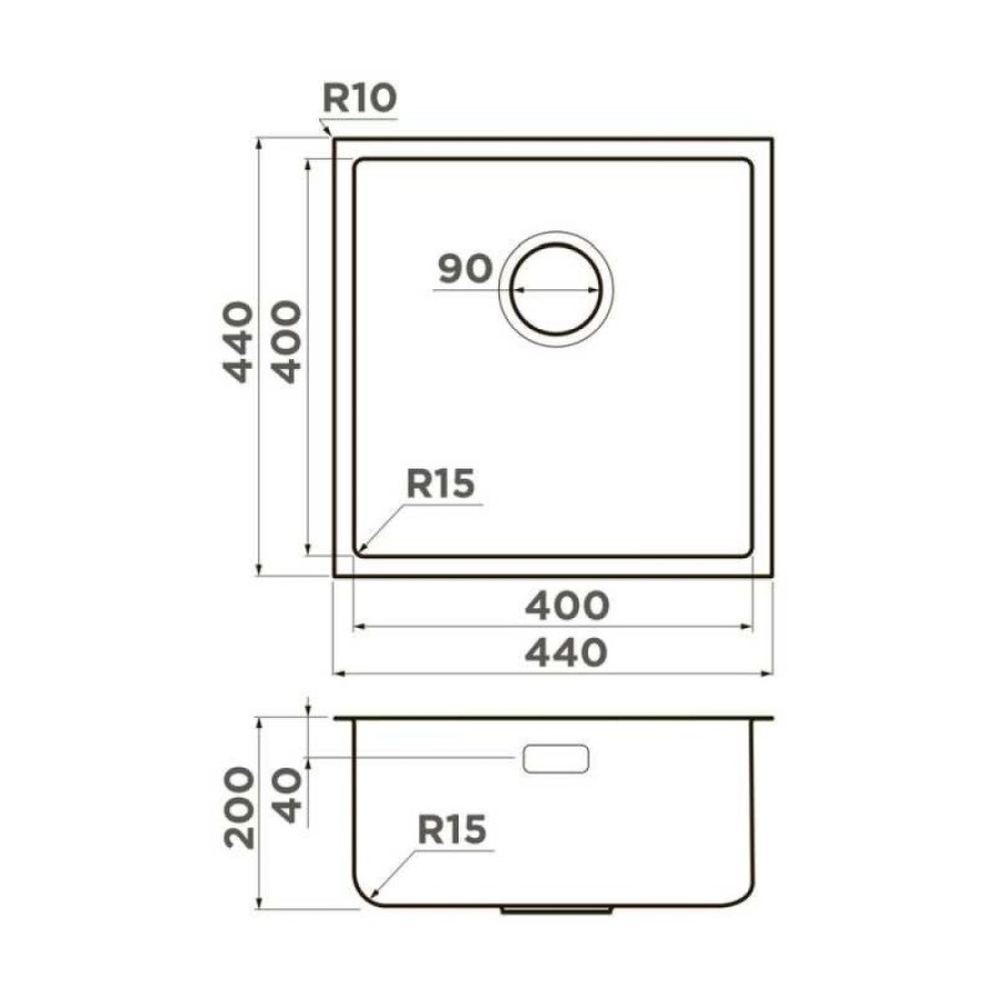 Мойка кухонная Omoikiri Tadzava 4997114 44-U/I Ultra 15 IN, нержавеющая сталь