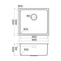 Кухонная мойка Omoikiri Tadzava 49-U/I Ultra 15 4997115, 49 см, цвет нержавеющая сталь