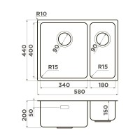 Кухонная мойка Omoikiri Tadzava Ultra 4997117/4997118, 58 см, левая/правая, цвет нержавеющая сталь