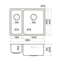 Кухонная мойка Omoikiri Tadzava Ultra 4997117/4997118, 58 см, левая/правая, цвет нержавеющая сталь
