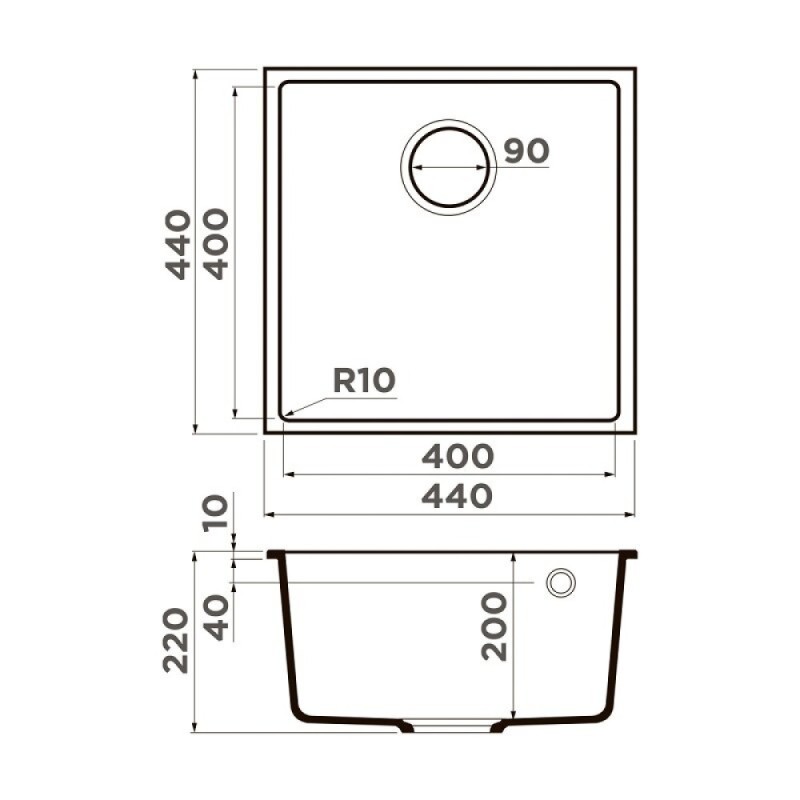 Мойка кухонная Omoikiri Bosen 44-U-ES 4997206, 44 см, tetogranit, цвет espresso