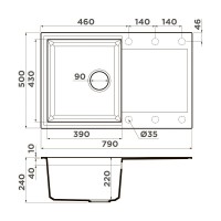 Кухонная мойка Omoikiri Sakaime 79-ES 4997227, 79 см, tetogranit, цвет espresso