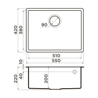 Кухонная мойка Omoikiri Tedori 54-U 4997235, 55 см, tetogranit, цвет espresso