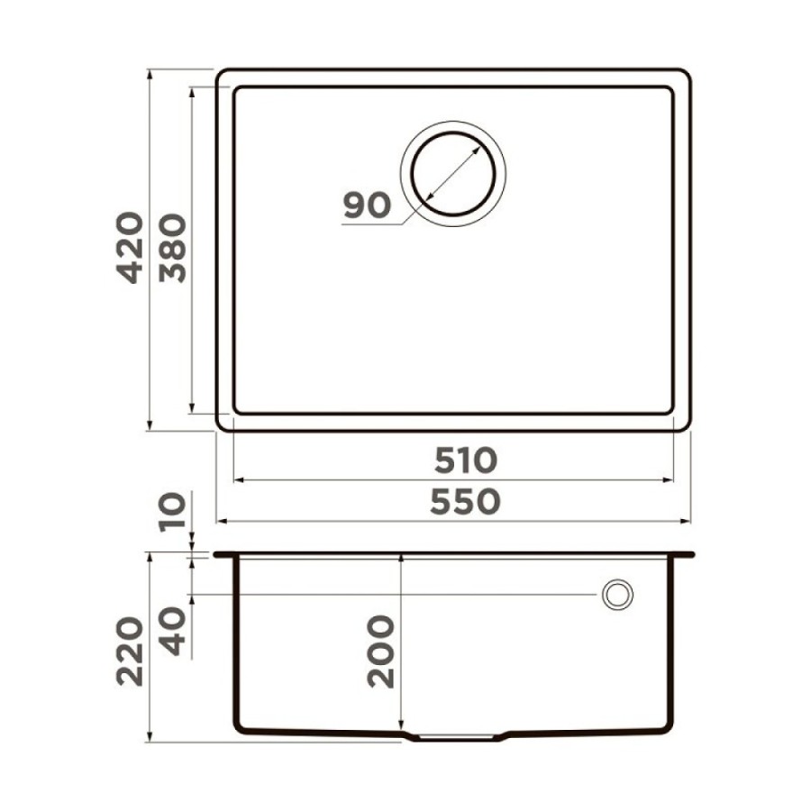 Кухонная мойка Omoikiri Tedori 54-U 4997235, 55 см, tetogranit, цвет espresso