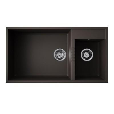 Кухонная мойка Omoikiri Tedori 85-2-U 4997240, 85 см, tetogranit, цвет espresso