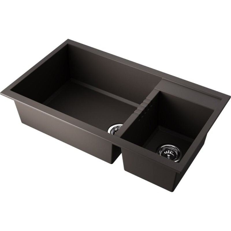 Кухонная мойка Omoikiri Tedori 86-2-LB 4997242, 86 см, tetogranit, цвет espresso