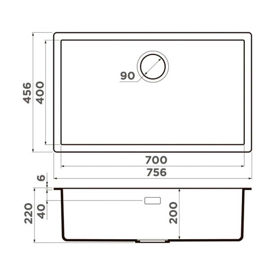Кухонная мойка Omoikiri Yamakawa 75T Integra 4997280, 75 см, tetogranit, цвет платина