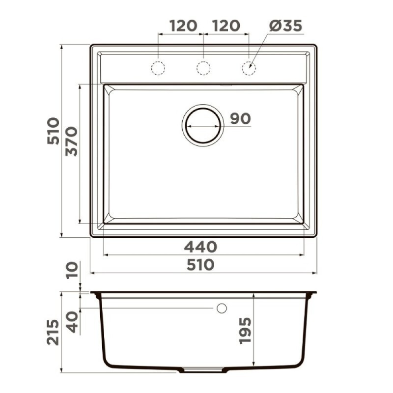 Кухонная мойка Omoikiri Daisen 51-ES 4997305, 51 см, artgranit, цвет espresso