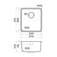 Кухонная мойка Omoikiri Omi 37-U/I Ultra-IN 4997399, 37 см, цвет нержавеющая сталь