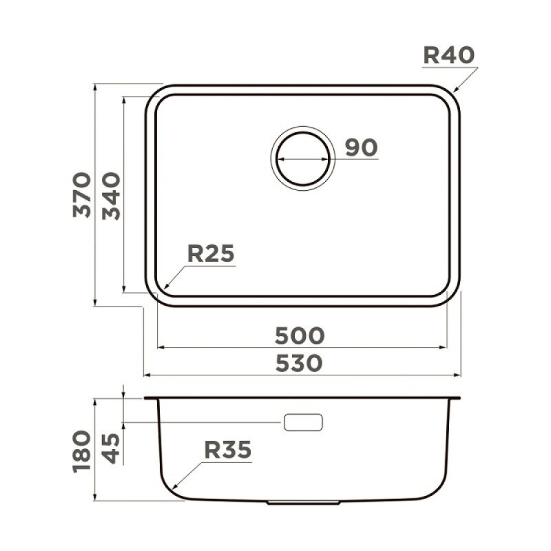 Кухонная мойка Omoikiri Omi 53-U/I Ultra Mini 4997406, 53 см, цвет светлое золото