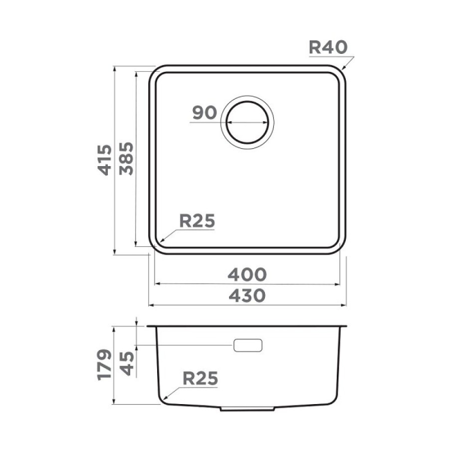 Кухонная мойка Omoikiri Omi 43-U/I Ultra 4997412, 43 см, цвет светлое золото