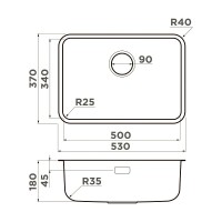 Кухонная мойка Omoikiri Omi 53-U/I Ultra Mini 4997418, 53 см, цвет графит