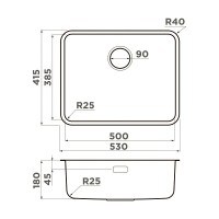 Кухонная мойка Omoikiri Omi 53-U/I Ultra 4997419, 53 см, цвет графит