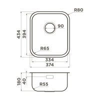 Кухонная мойка Omoikiri Omi 38-U/I-IN 4997435, 38 см, цвет нержавеющая сталь