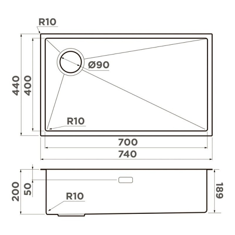 Кухонная мойка Omoikiri Taki 74-U/IF-L Side 4997472, 74 см, цвет светлое золото