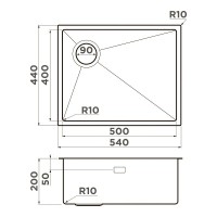 Кухонная мойка Omoikiri Taki 54-U/IF-L Side SF-IN 4997474, 54 см, цвет нержавеющая сталь