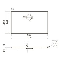 Мойка кухонная Omoikiri Kiten 70-INT-WH 4997479, 70 см, artceramic, цвет белый