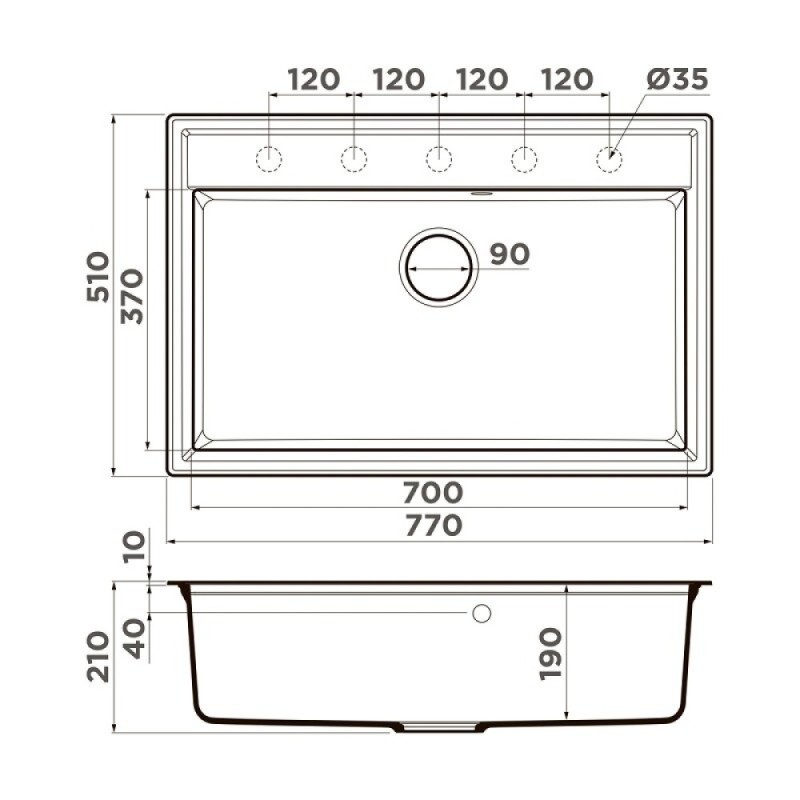 Кухонная мойка Omoikiri Daisen 77-ES 4997490, 77 см, artgranit, цвет espresso