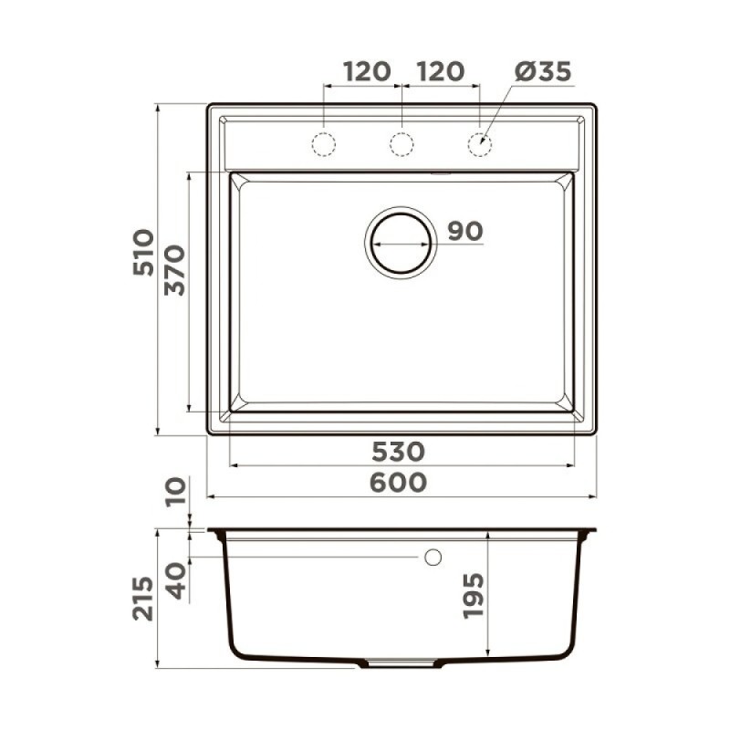 Кухонная мойка Omoikiri Daisen 60-ES 4997495, 60 см, artgranit, цвет espresso