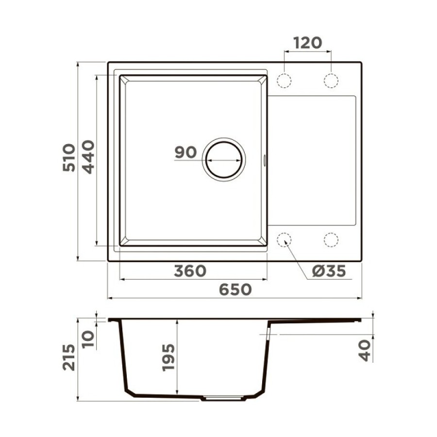 Кухонная мойка Omoikiri Daisen 65-ES 4997496, 65 см, artgranit, цвет espresso
