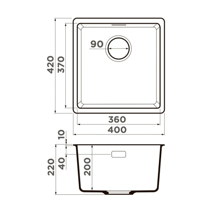 Мойка кухонная Omoikiri Kata 40-U-ES 4997501, 40 см, artgranit, цвет espresso