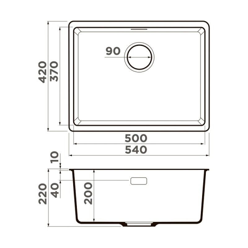 Мойка кухонная Omoikiri Kata 54-U-ES 4997503, 54 см, artgranit, цвет espresso