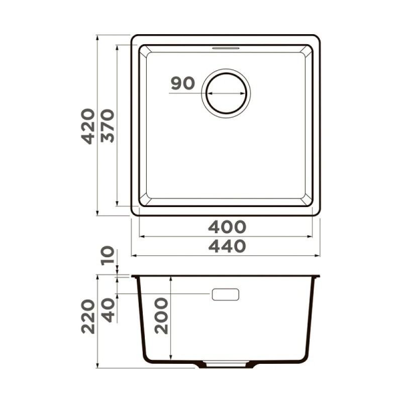 Мойка кухонная Omoikiri Kata 44-U-WH 4997518, 44 см, artgranit, цвет белый
