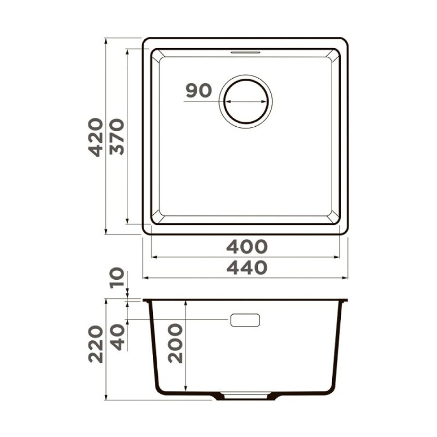 Мойка кухонная Omoikiri Kata 44-U-WH 4997518, 44 см, artgranit, цвет белый