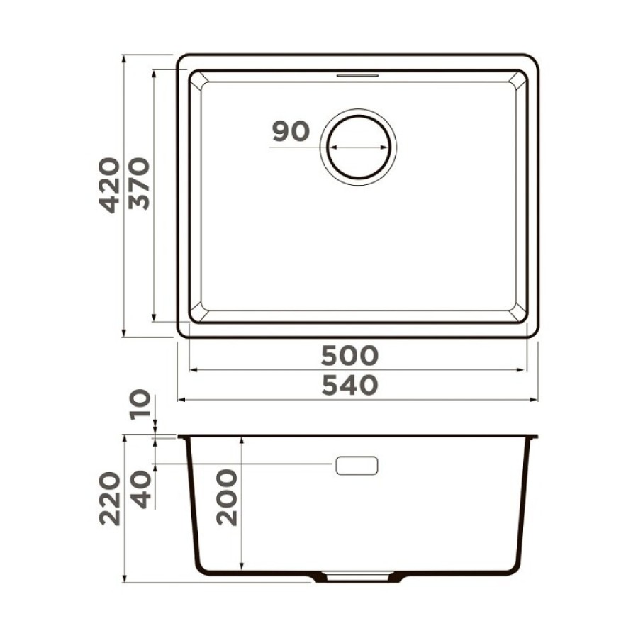 Мойка кухонная Omoikiri Kata 54-U-WH 4997519, 54 см, artgranit, цвет белый