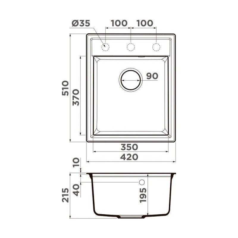 Кухонная мойка Omoikiri Daisen 42-WH 4997520, 42 см, artgranit, цвет белый