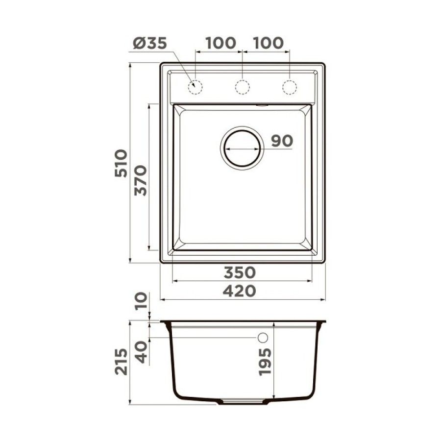 Кухонная мойка Omoikiri Daisen 42-WH 4997520, 42 см, artgranit, цвет белый