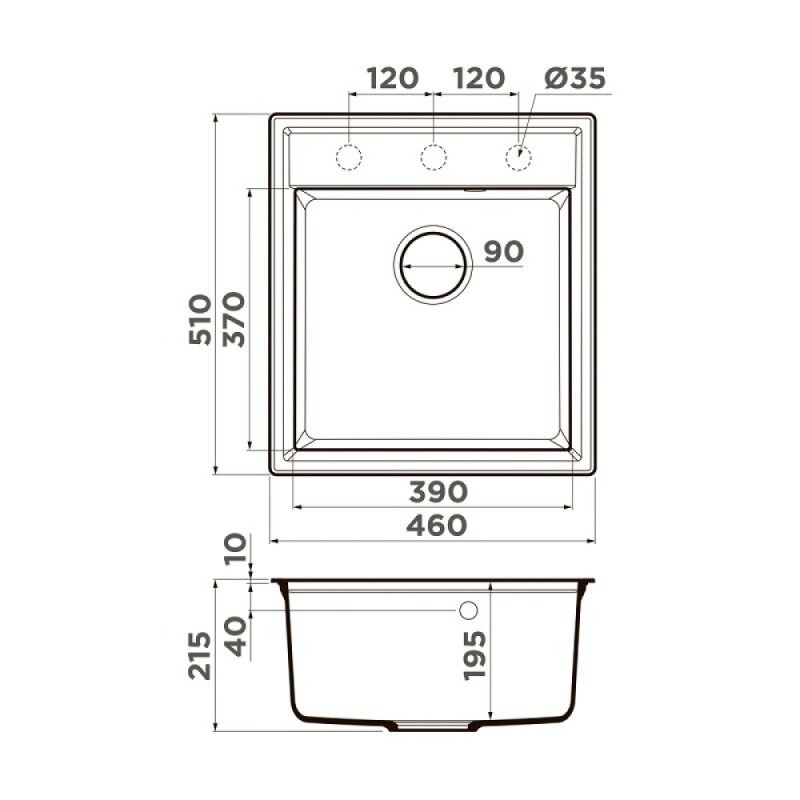Кухонная мойка Omoikiri Daisen 46-WH 4997521, 46 см, artgranit, цвет белый