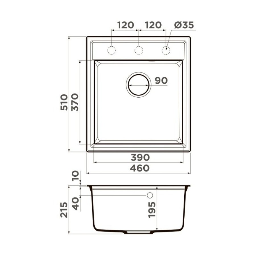 Кухонная мойка Omoikiri Daisen 46-WH 4997521, 46 см, artgranit, цвет белый
