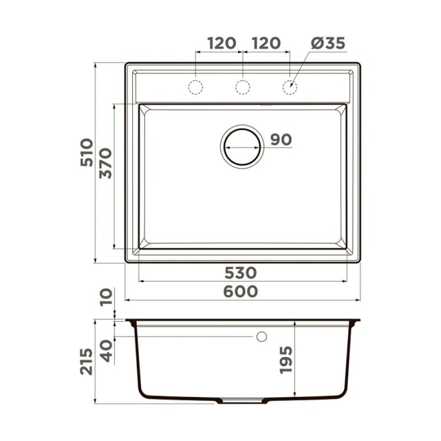 Кухонная мойка Omoikiri Daisen 60-WH 4997522, 60 см, artgranit, цвет белый