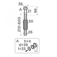 Сменный круглый перелив Omoikiri OV-1-R AB 4998035 для арматуры серии WK, античная латунь