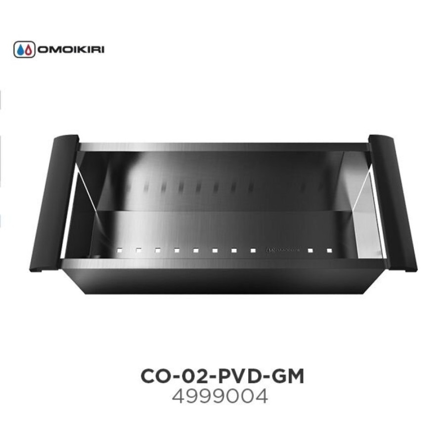 Коландер Omoikiri CO-02-GM, 4999004, воронёная сталь, gunmetal