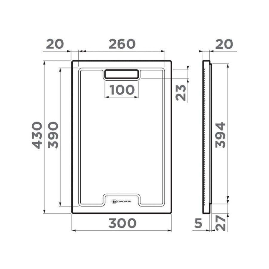 Разделочная доска Omoikiri CB-01-WOOD 4999005, цвет wood