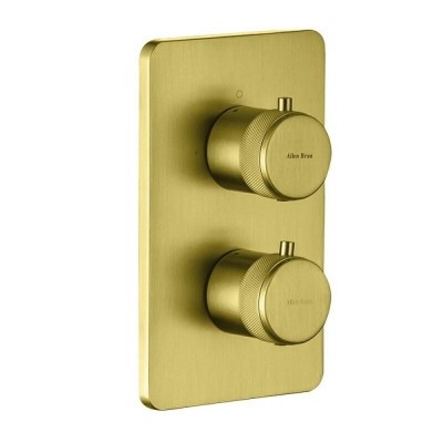 Смеситель Allen Brau Priority 5.31213-GB для ванны и душа, термостатический, на 2 потребителя, золото брашированное